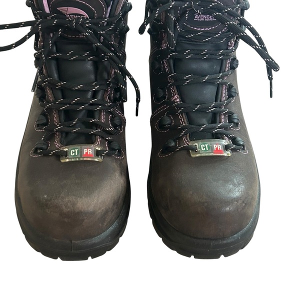 Women's 6.5 Avenger Framer Brown/Lilac Steel Toe Waterproof Work Boots - Picture 6 of 10
